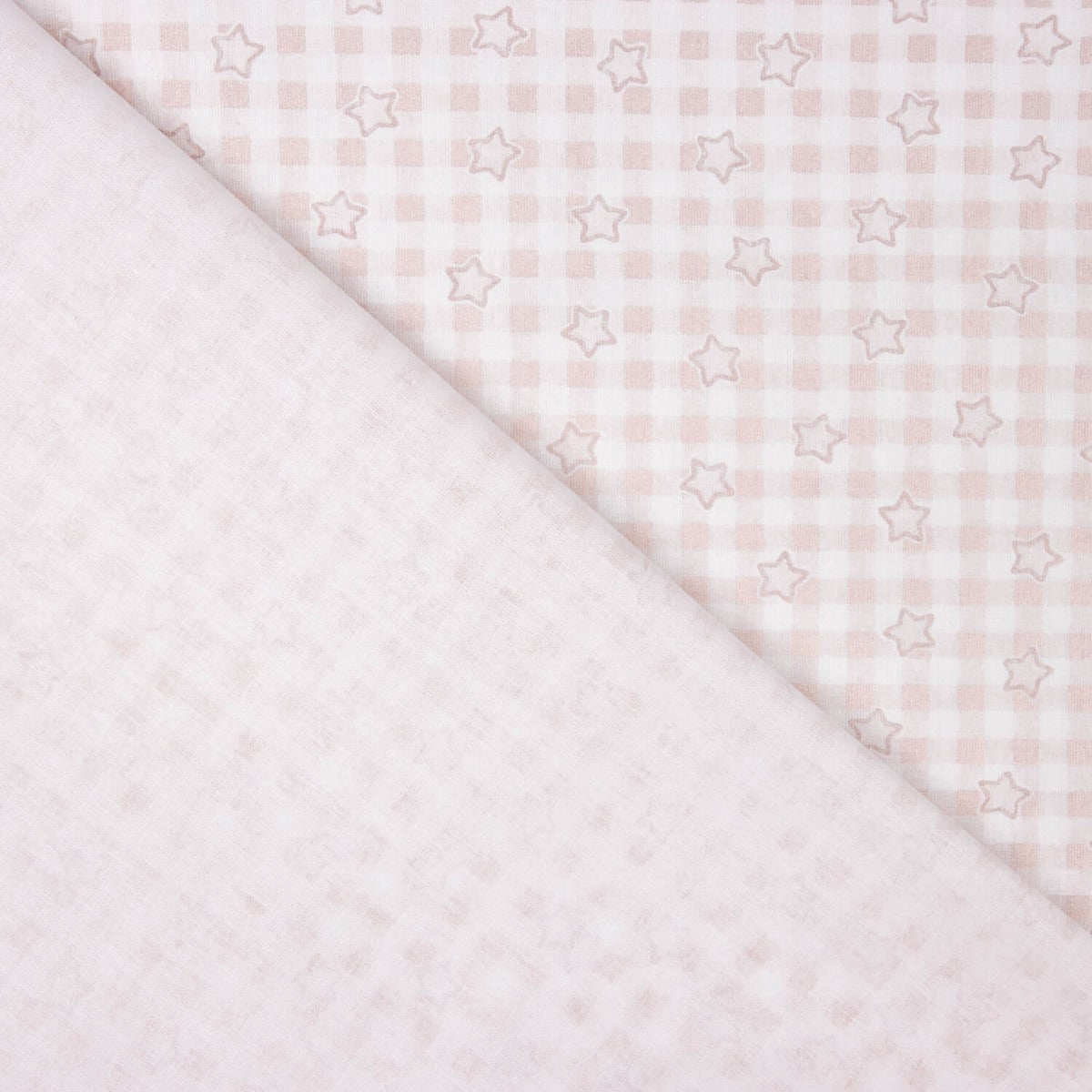 Percal Infantil Vichy Rosa con Estrellas - Ribes y Casals