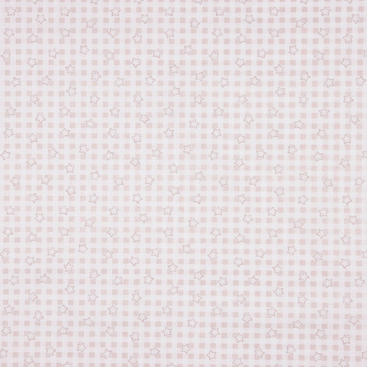 Percal Infantil Vichy Rosa con Estrellas - Ribes y Casals