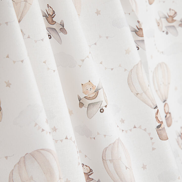 Percal Estampado Pequeños Aviadores Beige - Ribes y Casals