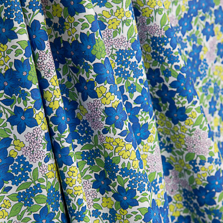 Percal Estampado Jardín Azul Klein - Ribes y Casals