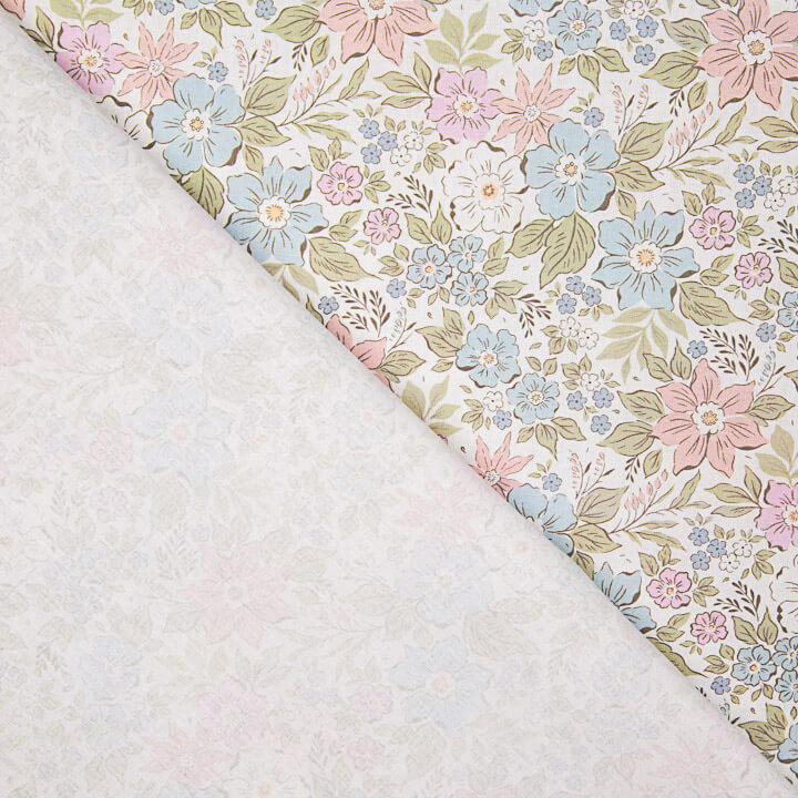 Percal Estampado Jardín Romántico Pastel - Ribes y Casals