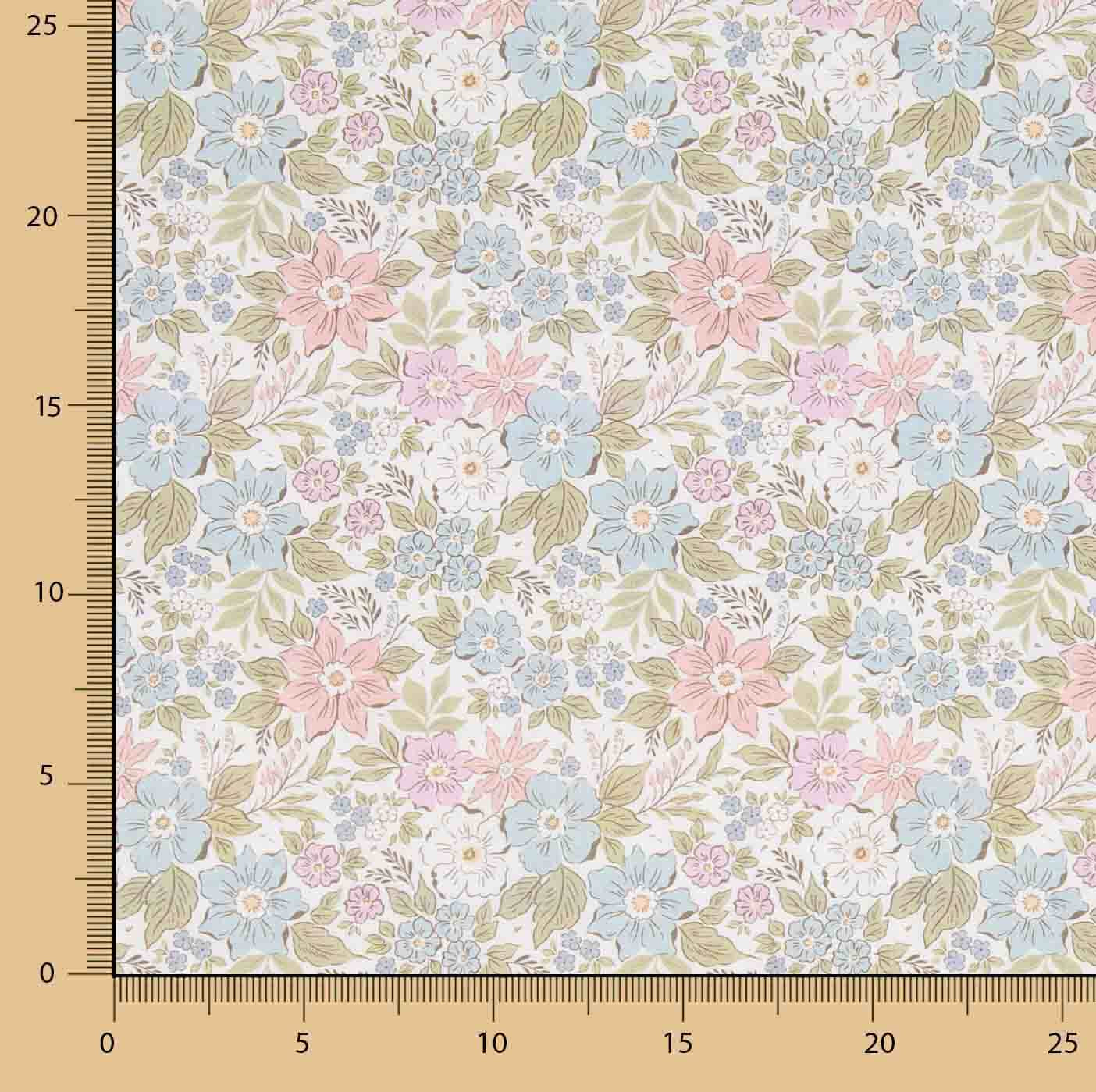 Percal Estampado Jardín Romántico Pastel - Ribes y Casals