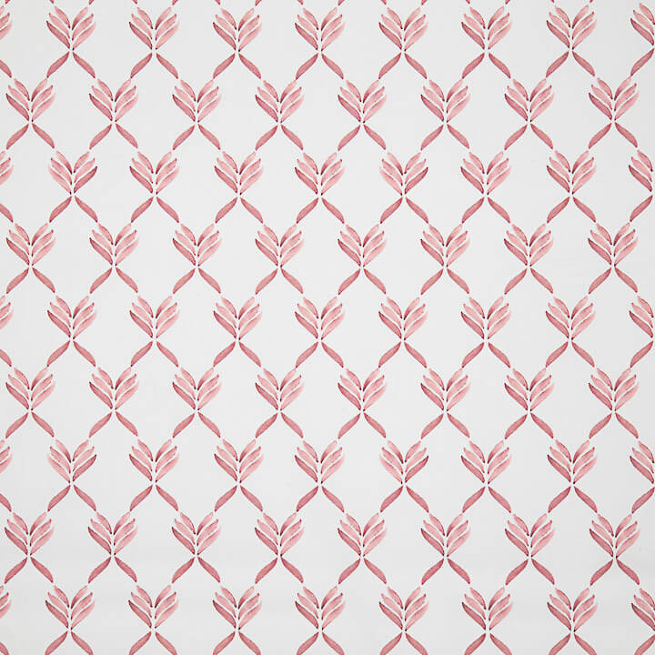 Percal Estampado Hojas Geométricas Coral - Ribes y Casals