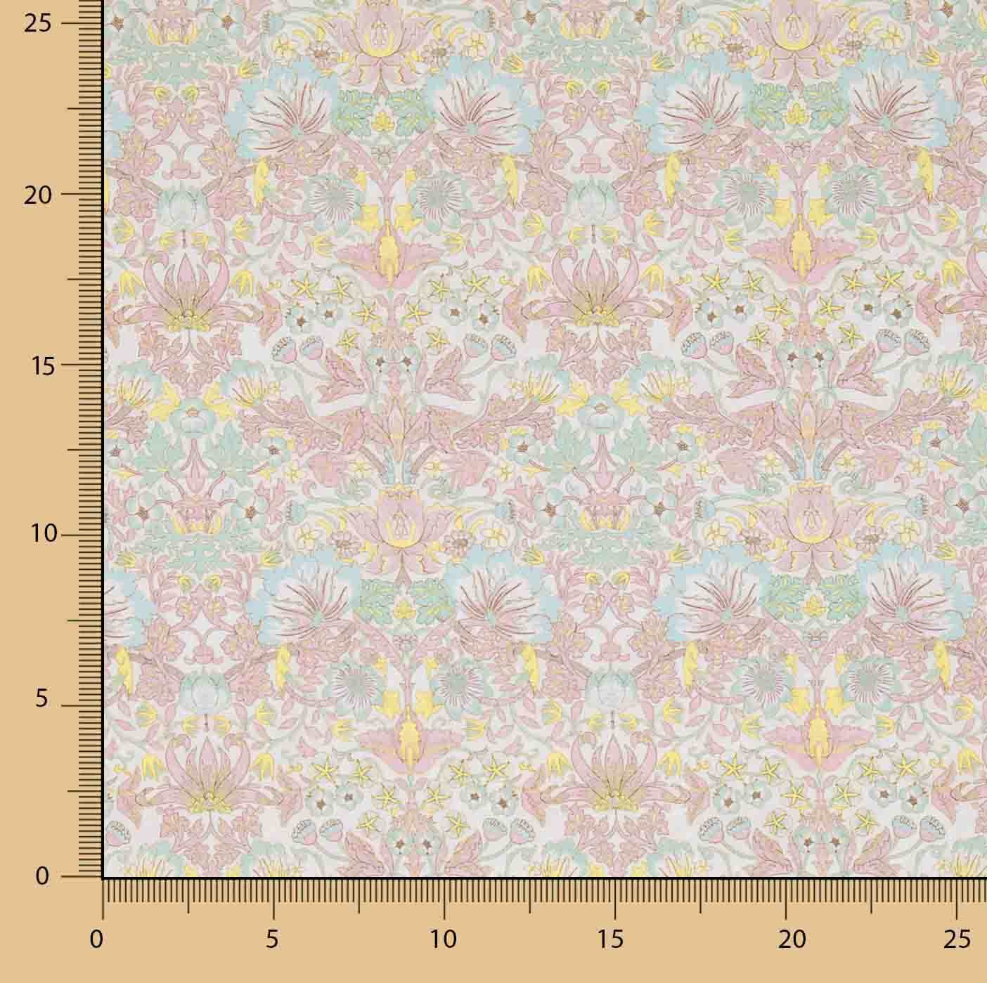 Percal Estampado Jardín de Versalles Rosa Pastel - Ribes y Casals