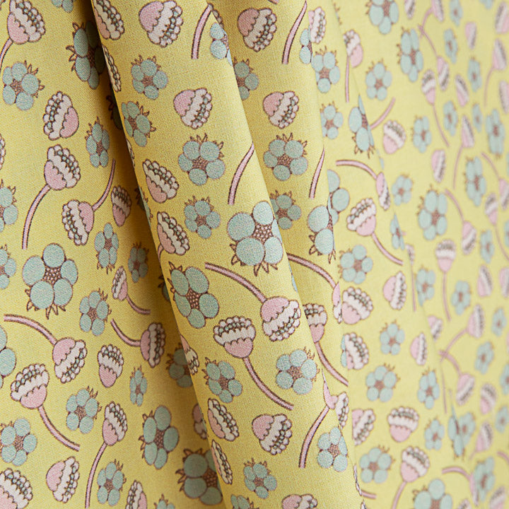 Percal Estampado Flora Vintage Amarillo - Ribes y Casals