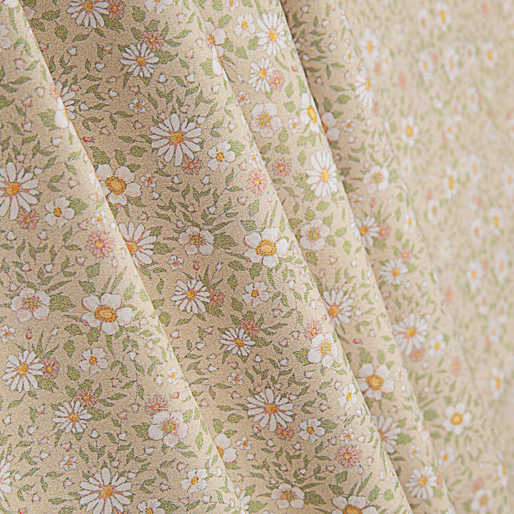 Percal Estampado Margaritas de Primavera Beige - Ribes y Casals