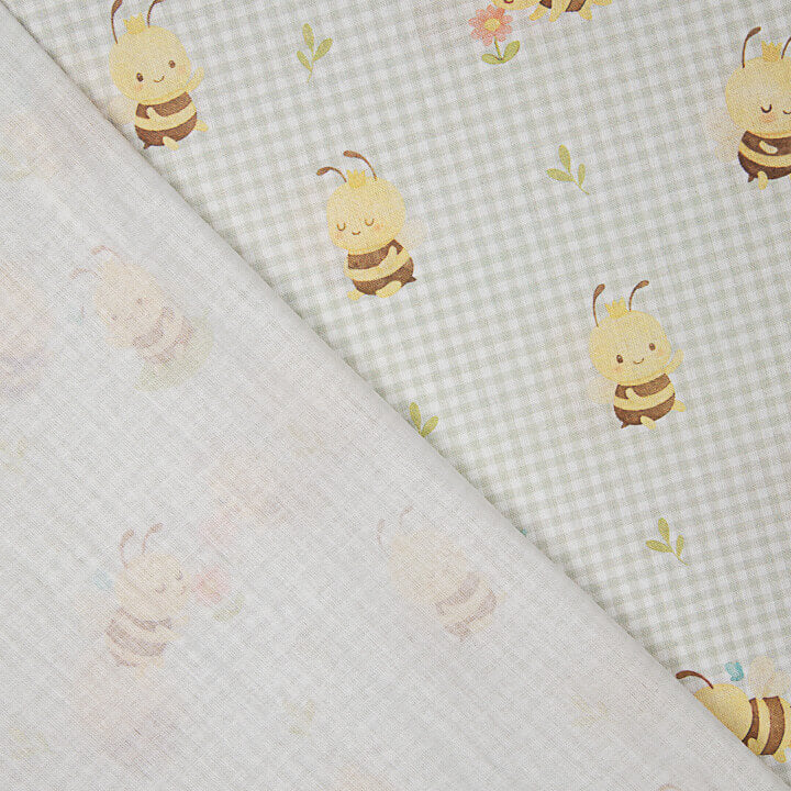 Percal Estampado Abejitas Dulces Beige - Ribes y Casals