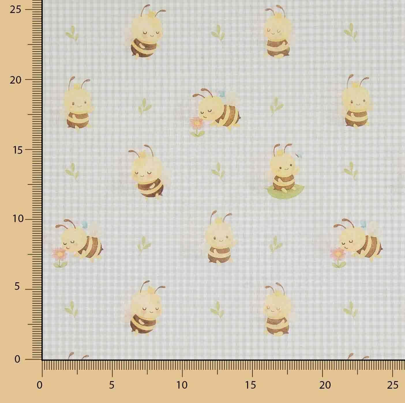 Percal Estampado Abejitas Dulces Beige - Ribes y Casals