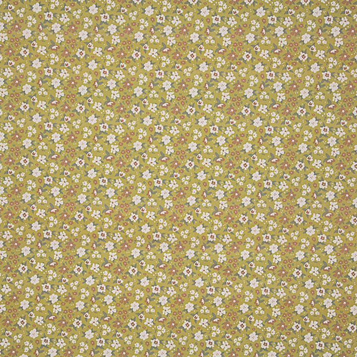 Percal Estampado Flora Mostaza - Ribes y Casals