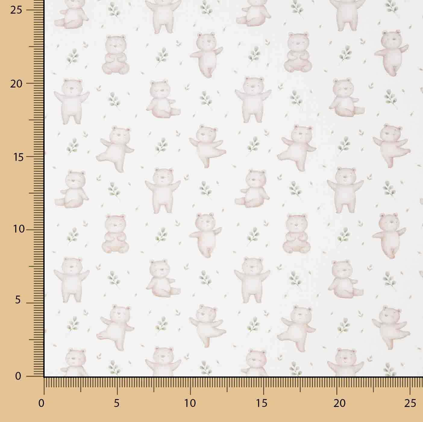 Percal Estampado Ositos del Bosque Beige - Ribes y Casals