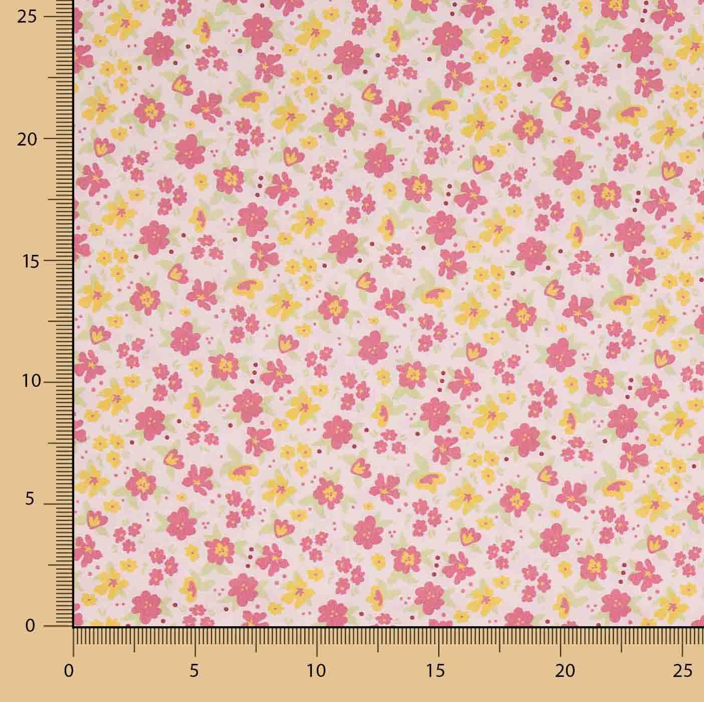 Percal Estampado Primavera Fucsia - Ribes y Casals