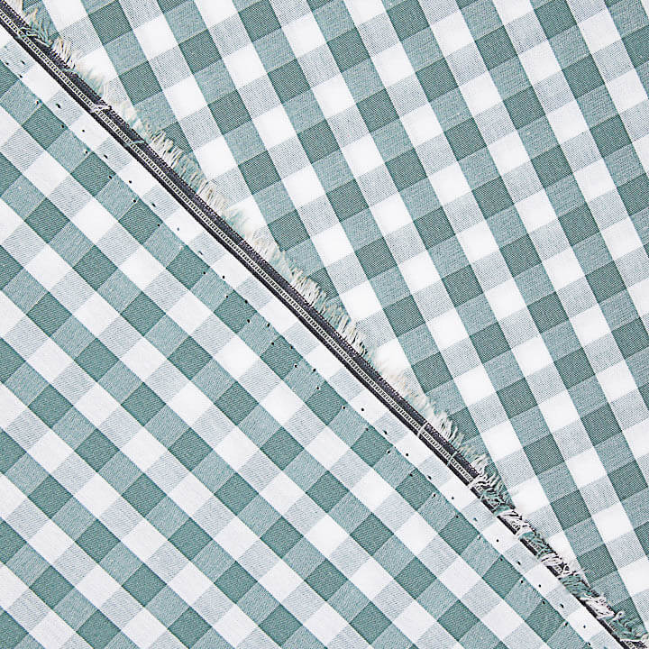 Percal Estampado Vichy Verde Agua - Ribes y Casals