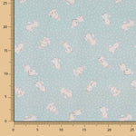 Piqué Algodón Conejitos Verde Suave - Ribes y Casals