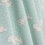 Piqué Algodón Conejitos Verde Suave - Ribes y Casals