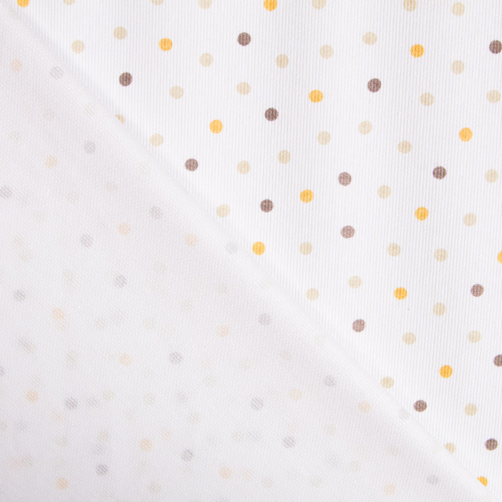 Retal Piqué Canutillo Lunares Amarillo 45x140 cm - Ribes y Casals