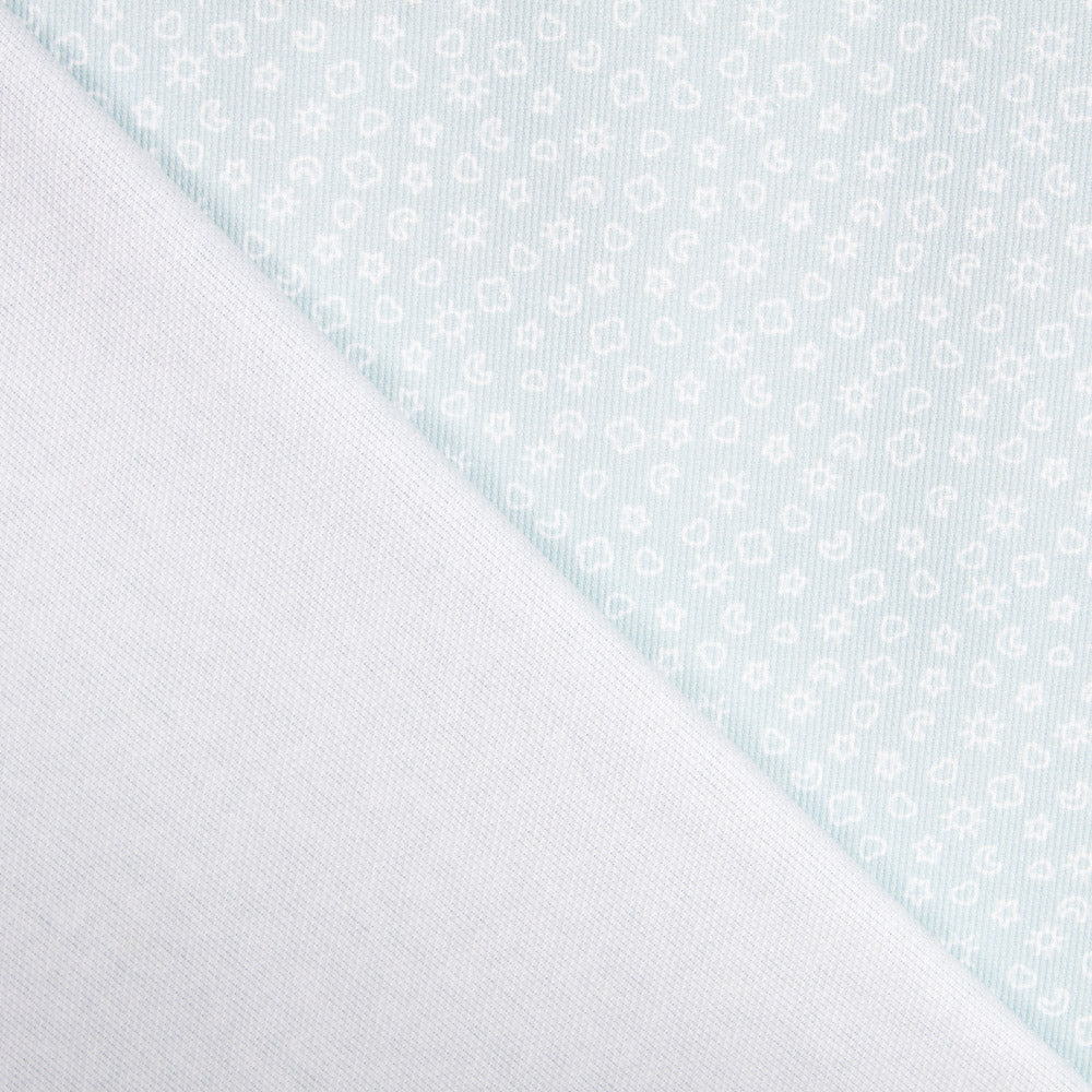 Piqué Canutillo Verde Pálido Dibujos - Ribes y Casals