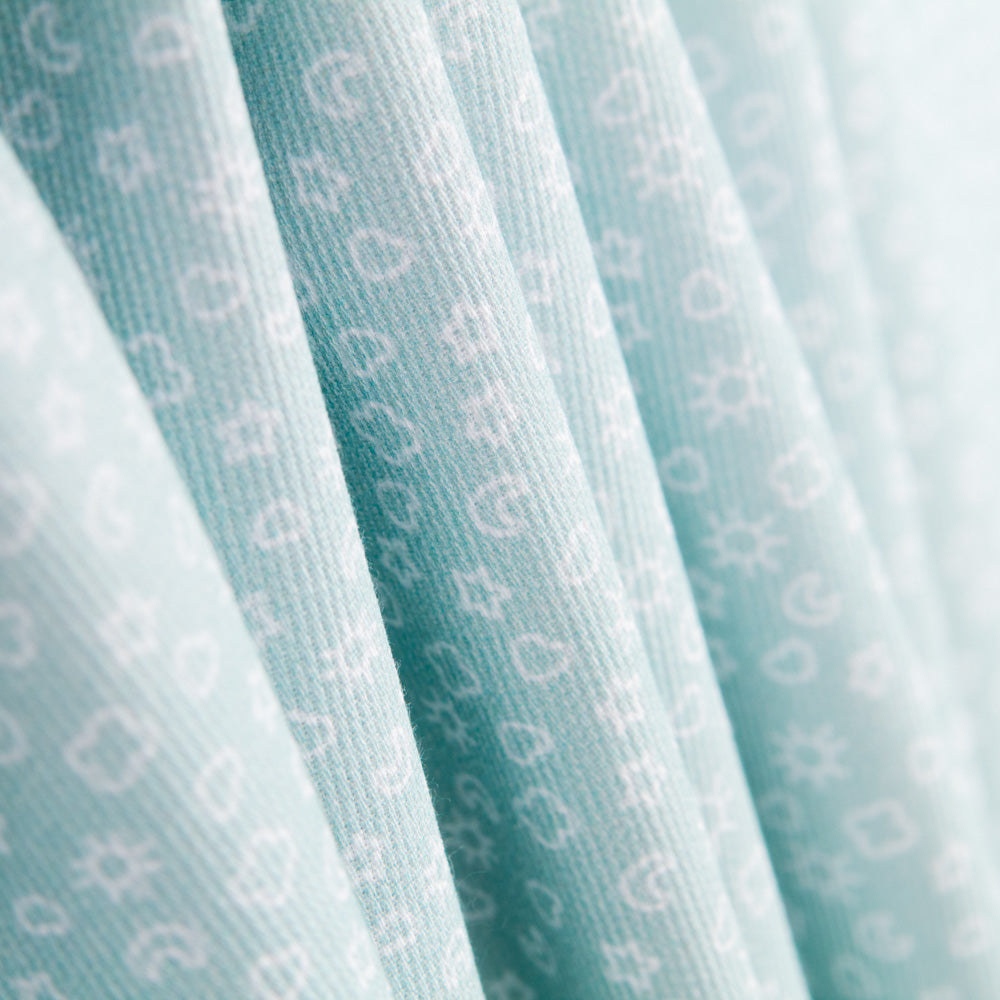 Piqué Canutillo Verde Pálido Dibujos - Ribes y Casals