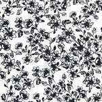 Piqué Poliéster Flores Negro - Ribes y Casals