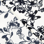 Piqué Poliéster Flores Negro - Ribes y Casals