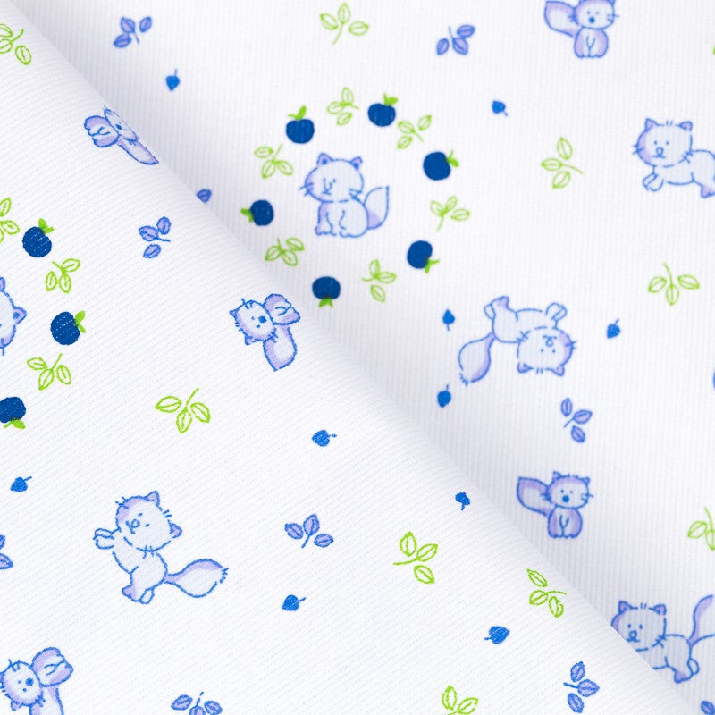 Piqué Canutillo Gatitos Azul - Ribes y Casals