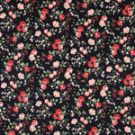 Plana Poliéster Floral Negra - Ribes y Casals