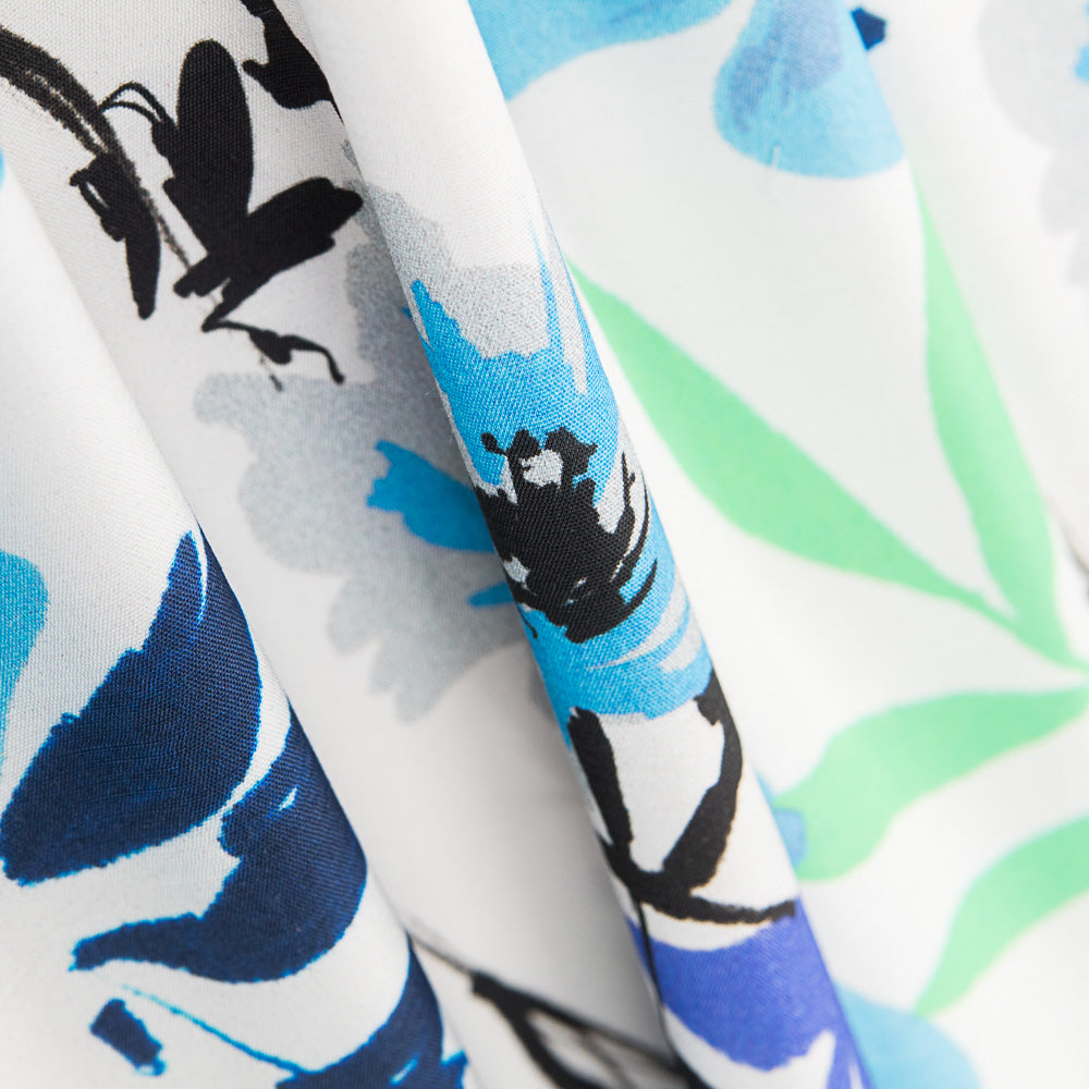 Plana Poliéster Flores Azules - Ribes y Casals