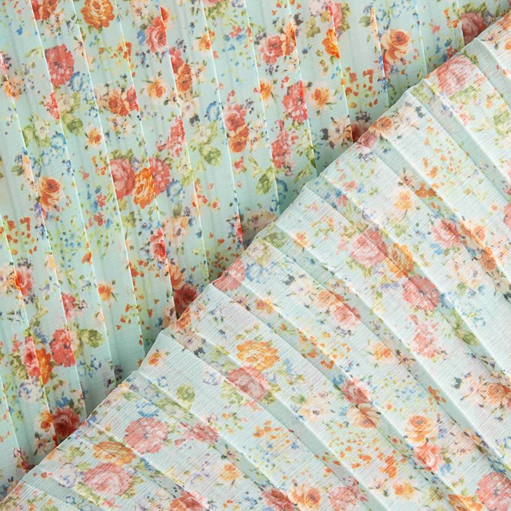 Plisado Gasa Bambula Primavaera Agua - Ribes y Casals