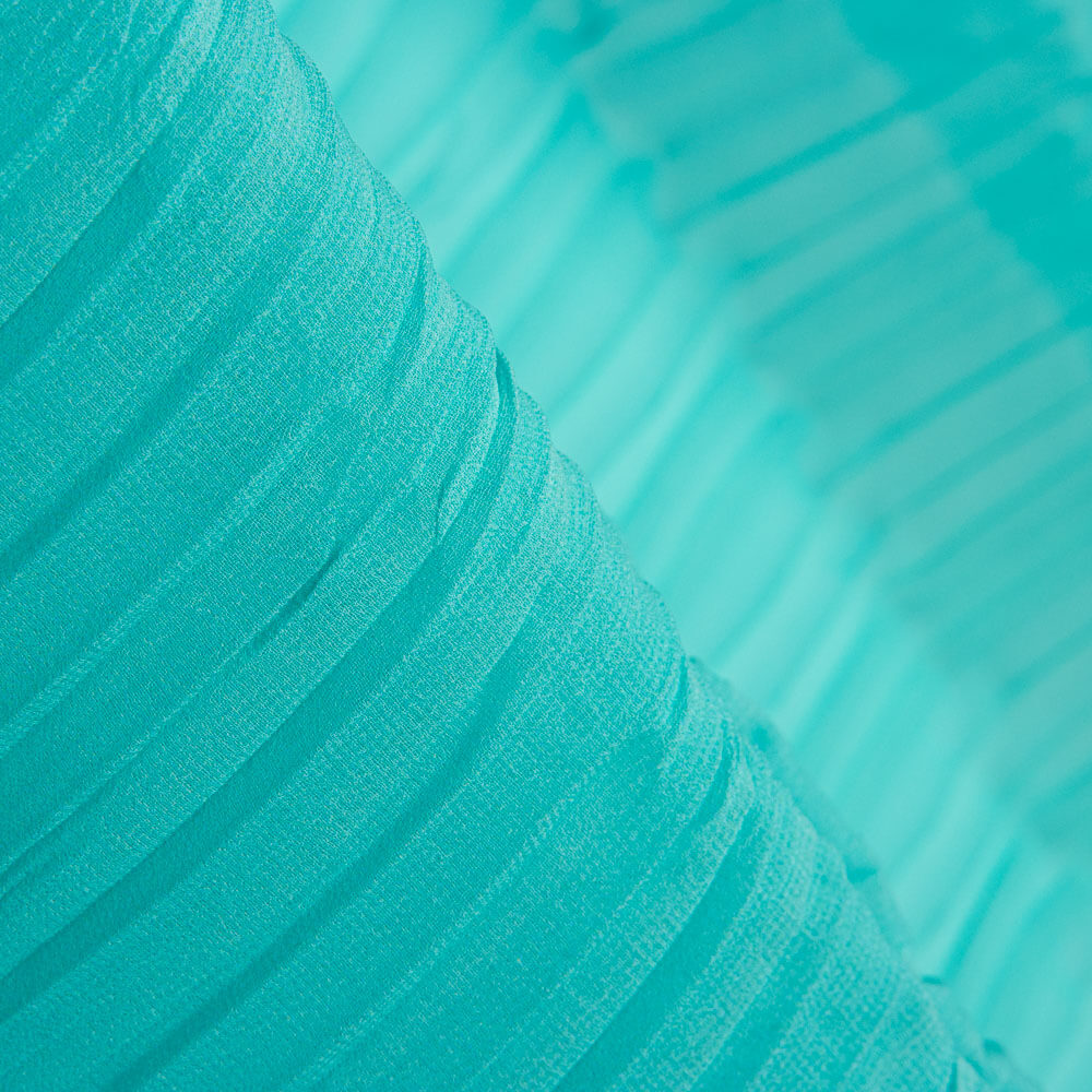 Plisado Gasa Poliéster Verde Agua - Ribes y Casals