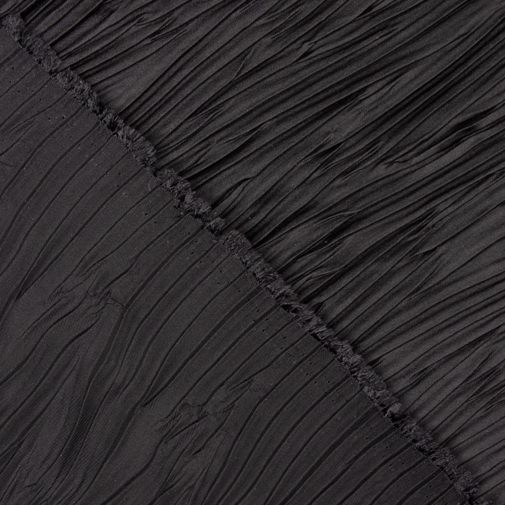 Plisado Satén Poliéster Negro - Ribes y Casals