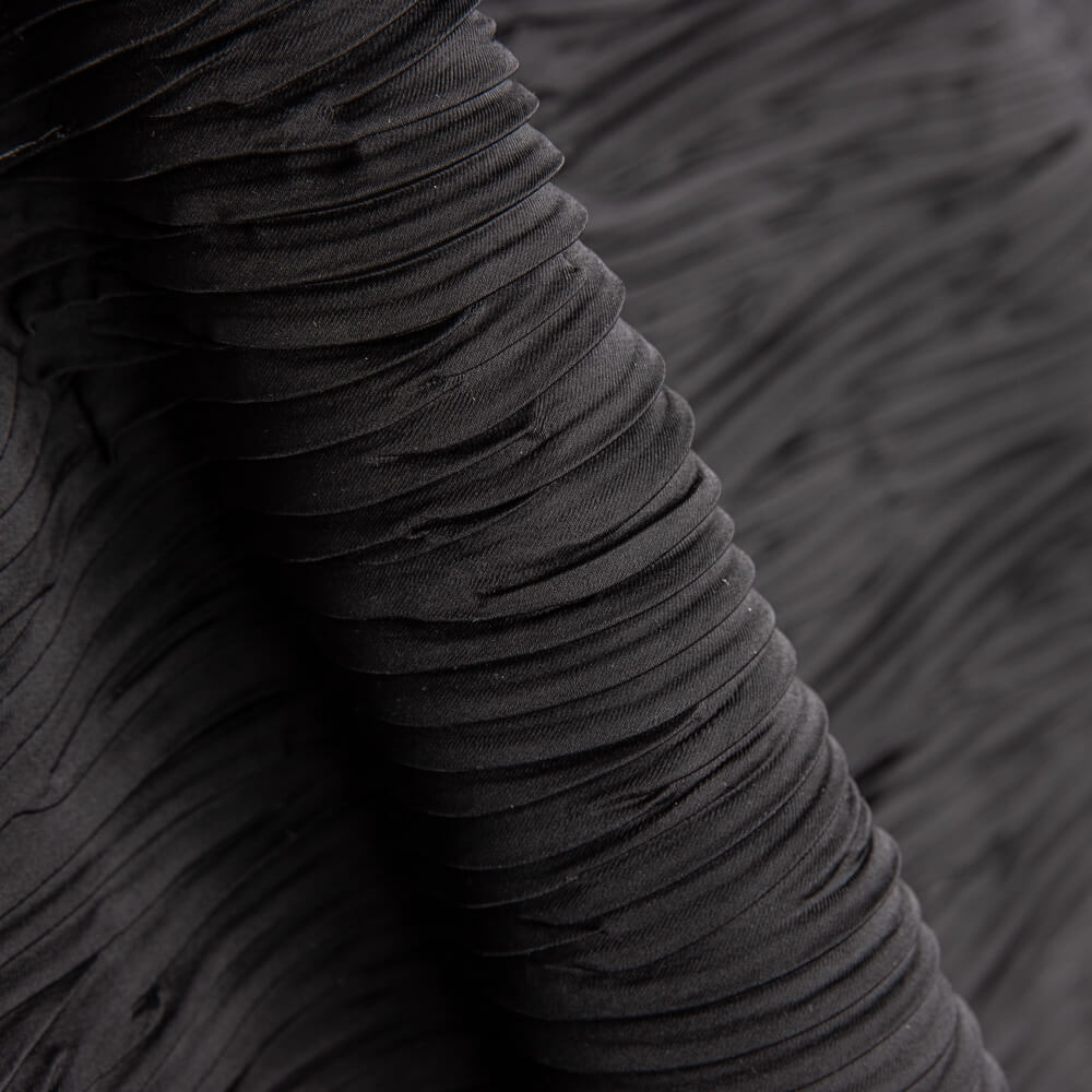 Plisado Satén Poliéster Negro - Ribes y Casals