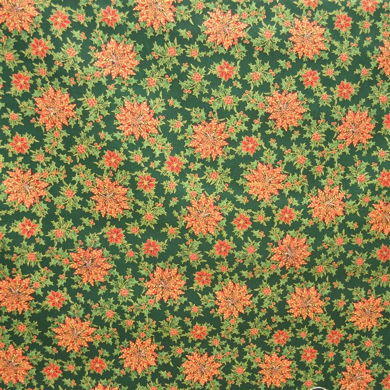 Poelin Navidad Flor Fondo Verde - Ribes y Casals