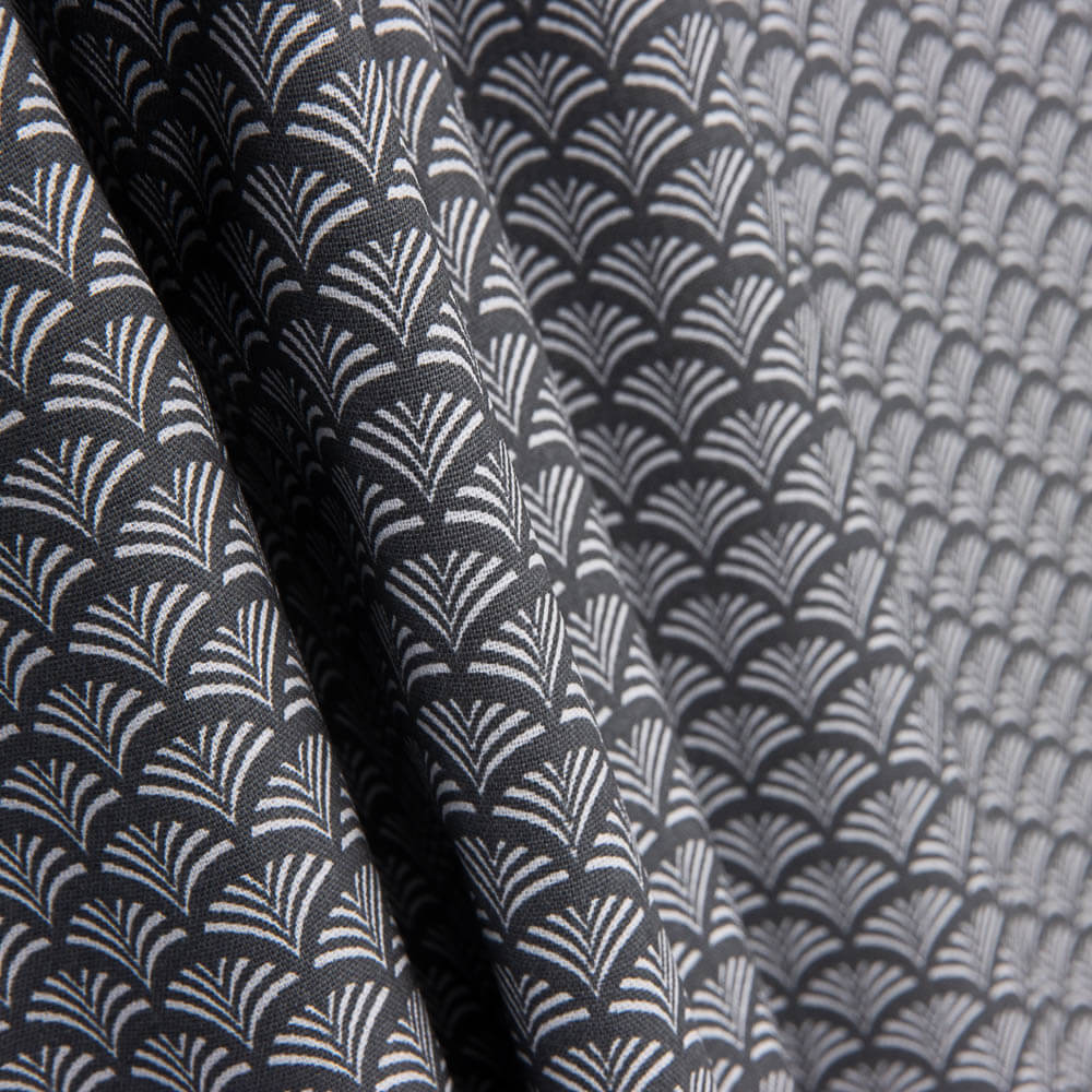 Popelín Algodón Abanico Gris - Ribes y Casals