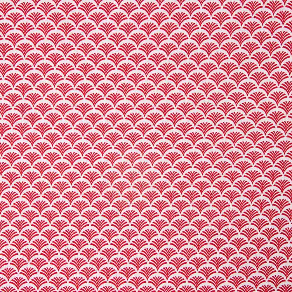 Popelín Algodón Abanico Rojo - Ribes y Casals