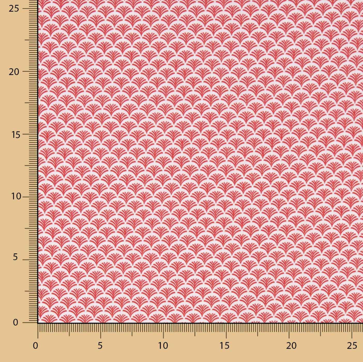 Popelín Algodón Abanico Rojo - Ribes y Casals