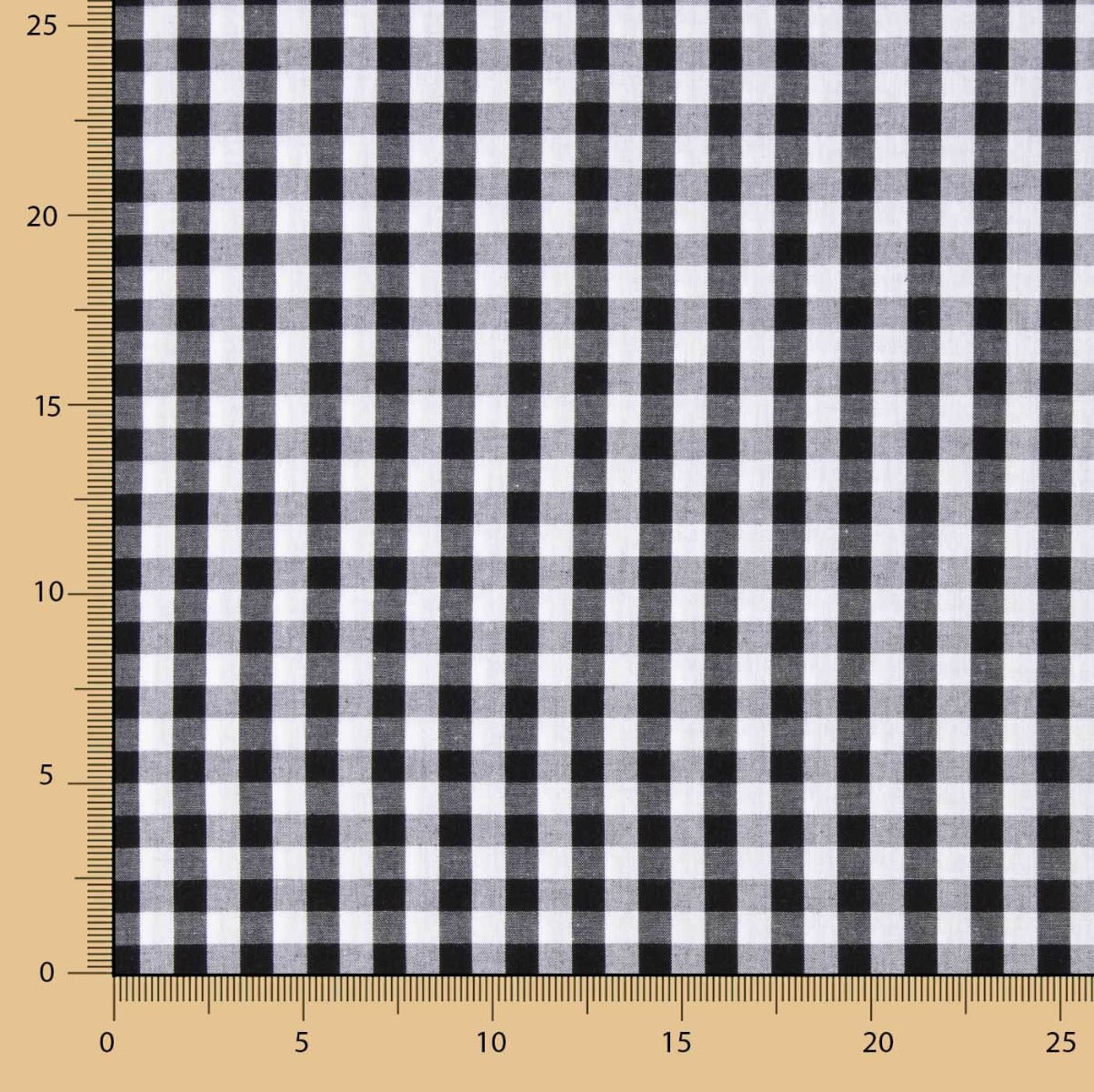 Popelín Algodón Cuadros Maxi Negro - Ribes y Casals