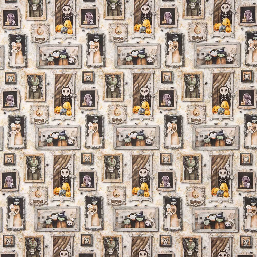 Popelín Algodón Estampado Cuadros Halloween - Ribes y Casals