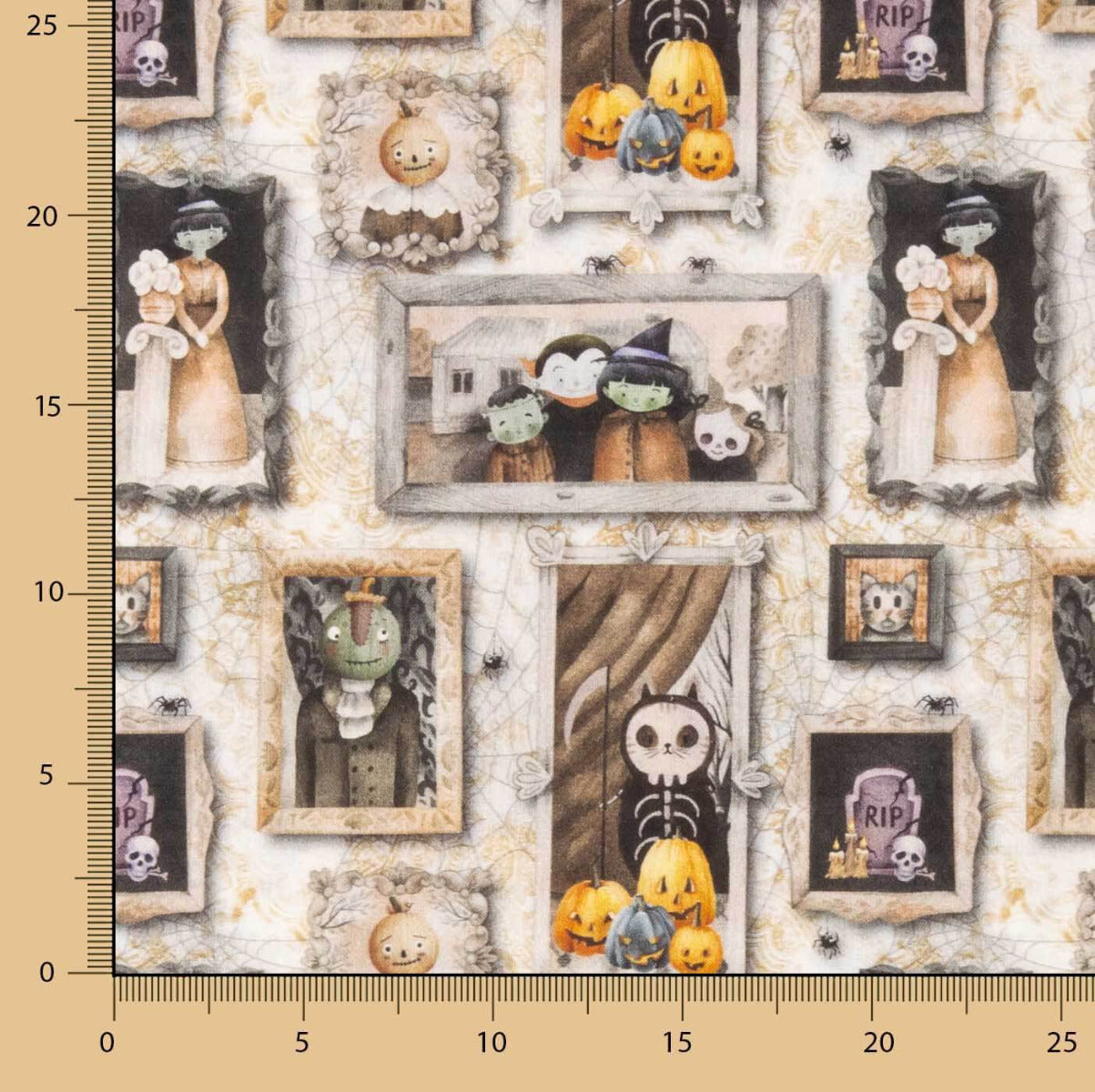 Popelín Algodón Estampado Cuadros Halloween - Ribes y Casals