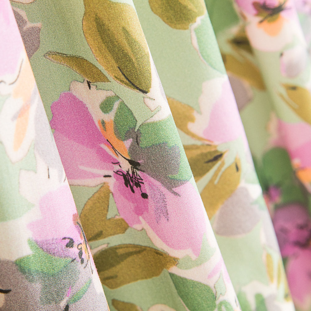 Popelín Algodón Flor Menta - Ribes y Casals