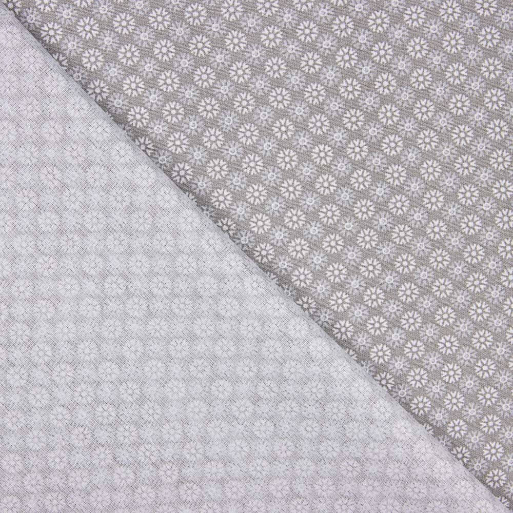 Popelín Algodón Flores Gris - Ribes y Casals