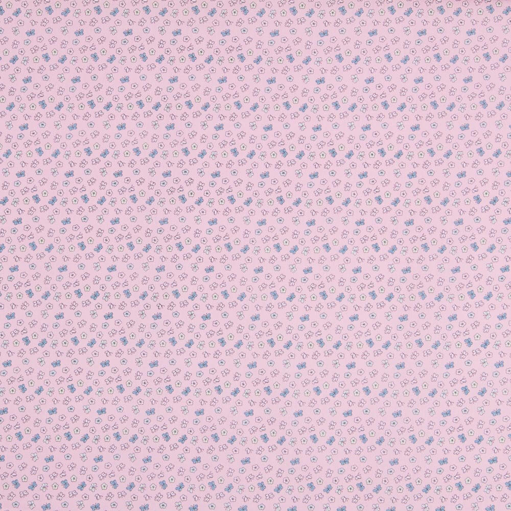 Popelín Algodón Flores Rosa - Ribes y Casals