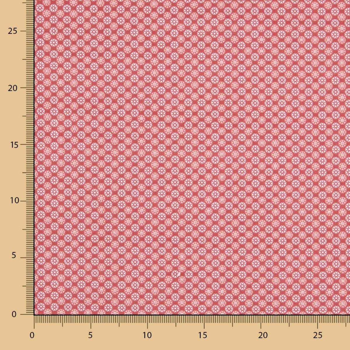 Popelín Algodón Flores Rosa Oscuro - Ribes y Casals