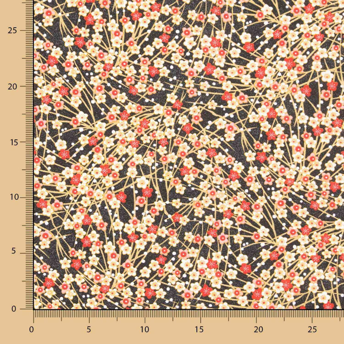 Popelín Algodón Flores Shang Rojo Oeko-Tex® - Ribes y Casals