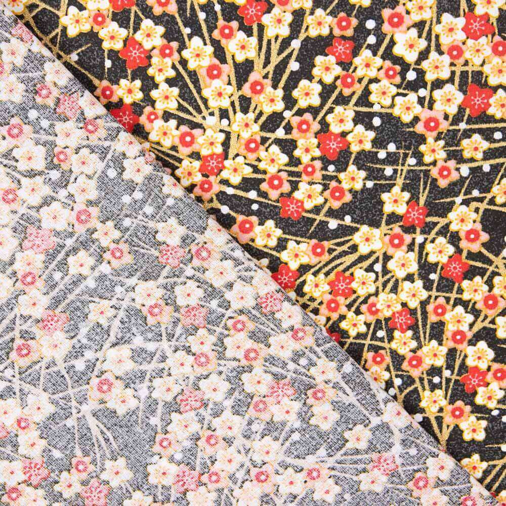 Popelín Algodón Flores Shang Rojo Oeko-Tex® - Ribes y Casals