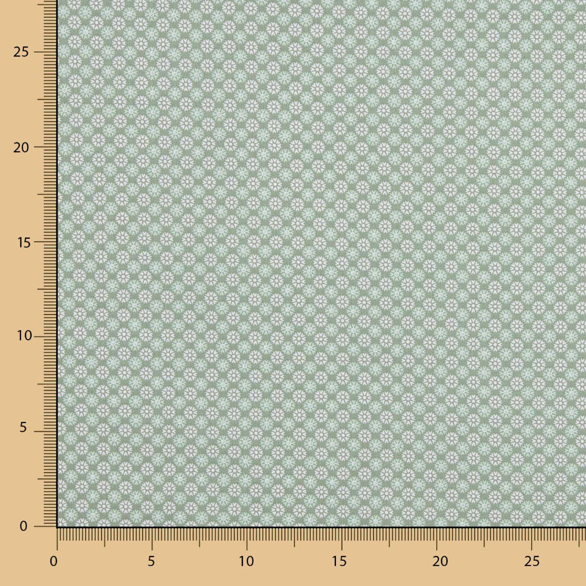 Popelín Algodón Flores Verde Menta - Ribes y Casals