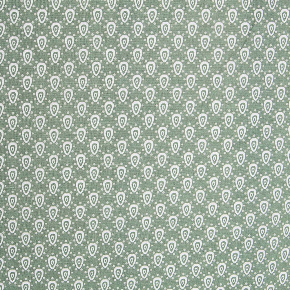 Popelín Algodón Geo Verde Agua - Ribes y Casals