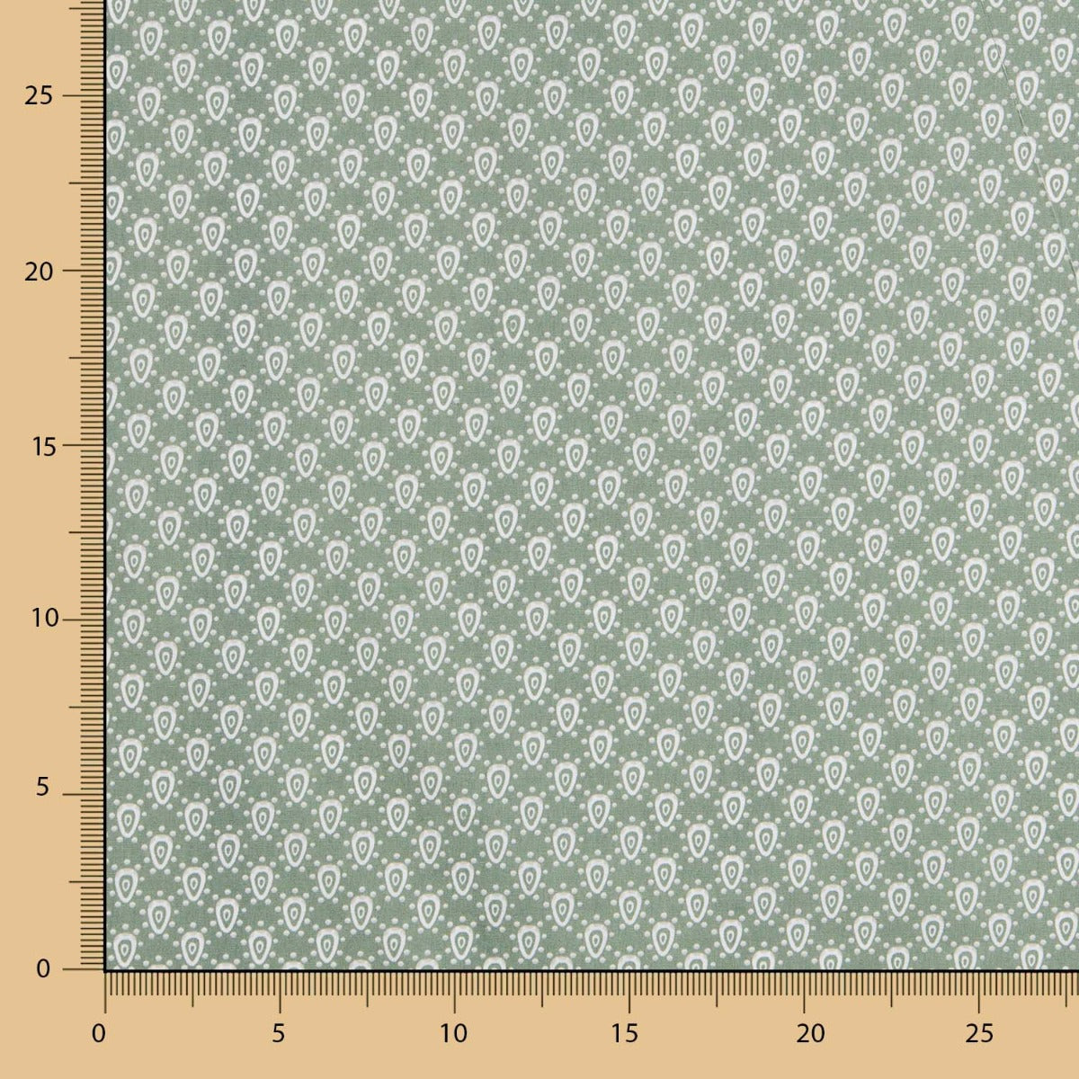 Popelín Algodón Geo Verde Agua - Ribes y Casals