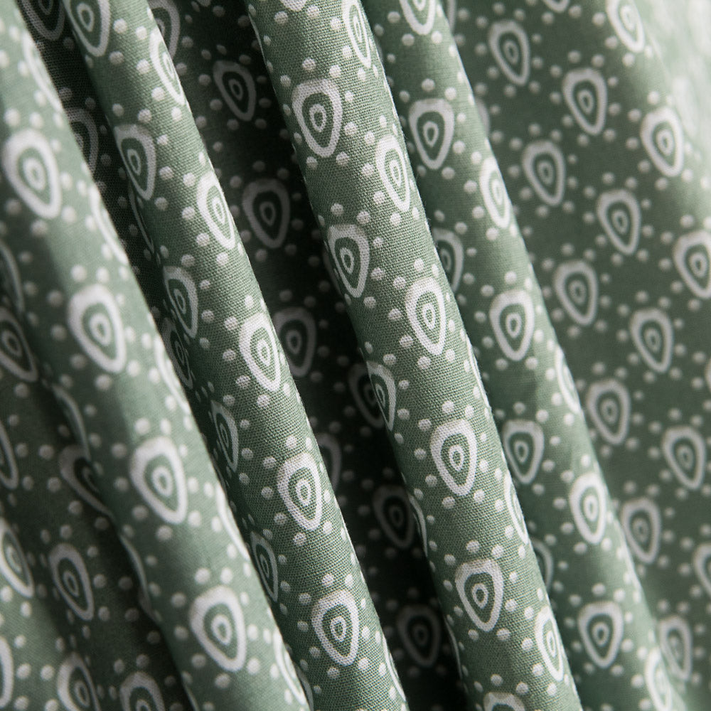 Popelín Algodón Geo Verde Agua - Ribes y Casals