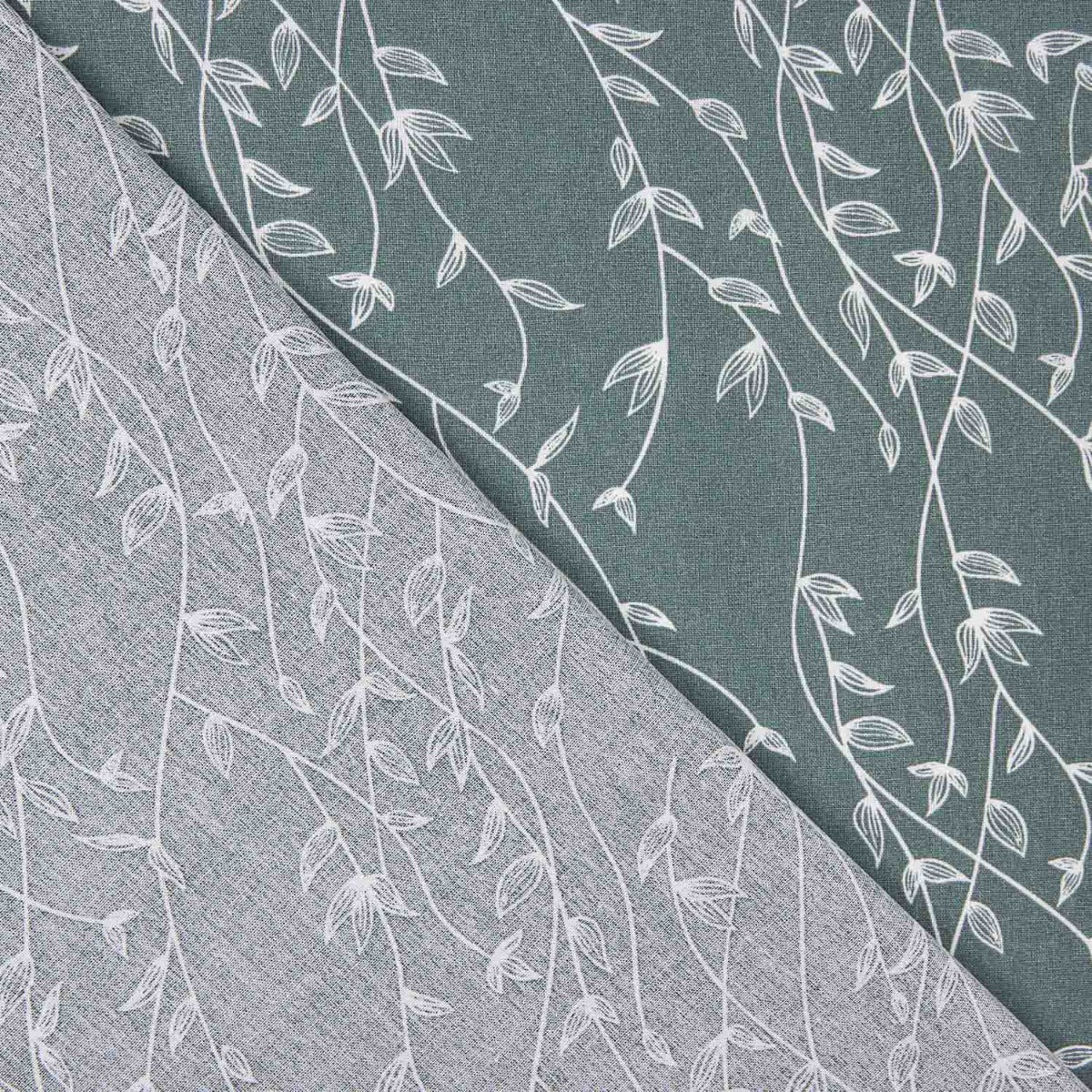 Popelín Algodón Hojas Ginkgo Verdes - Ribes y Casals