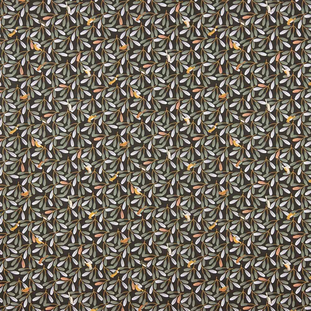 Popelín Algodón Infantil Bosque Verde Pájaro - Ribes y Casals