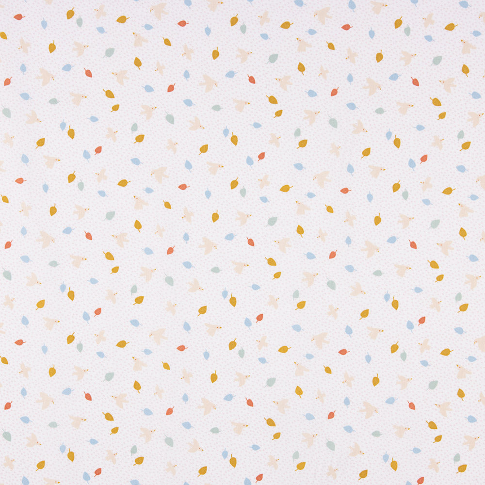 Popelín Algodón Infantil Golondrinas Camel - Ribes y Casals